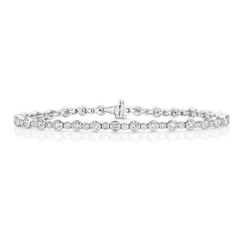 Diamond Rubover Bracelet 18ct White Gold 2.90ct